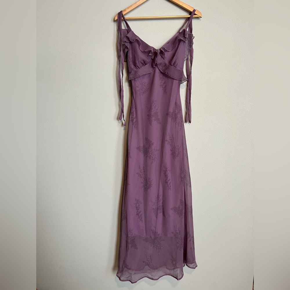 RIHOAS Adjustable Shoulder Tie Lavender Dress